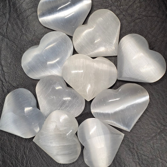 Selenite Crystal Hearts