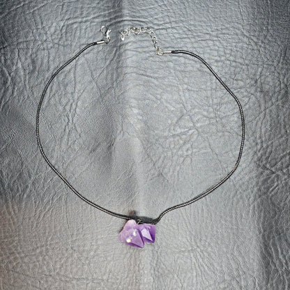 Raw Amethyst Cluster Pendant Necklace